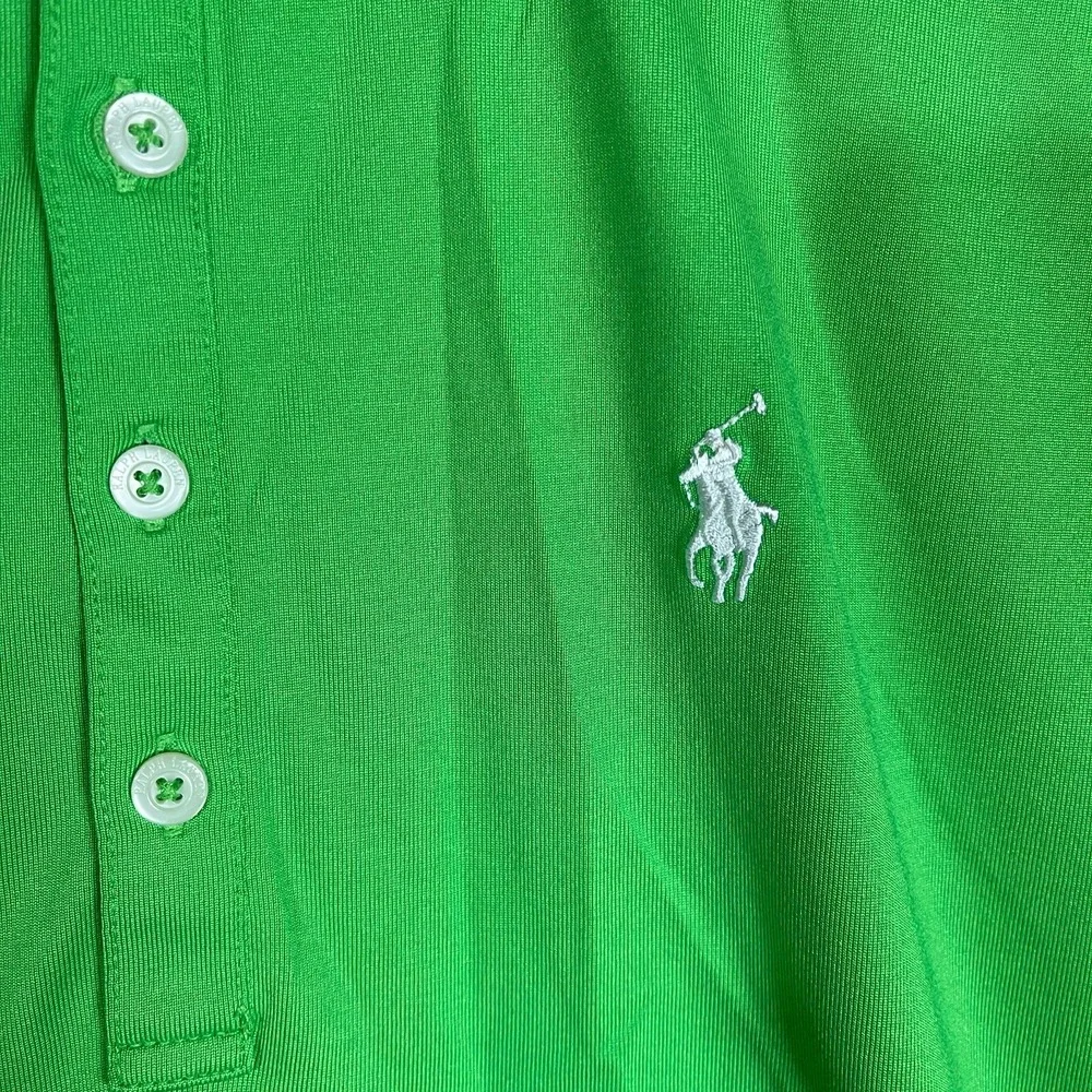Polo Ralph Lauren Polo Golf Shirt Men's XL Green Tailored Fit Stretch Rugby Knit